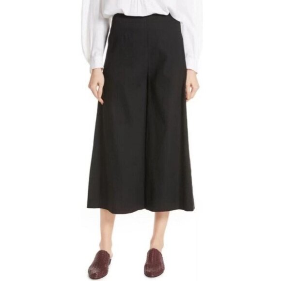 Vince Chocolate Brown Linen blend Wide Leg Capri Culottes Crop Pants - Picture 9 of 10